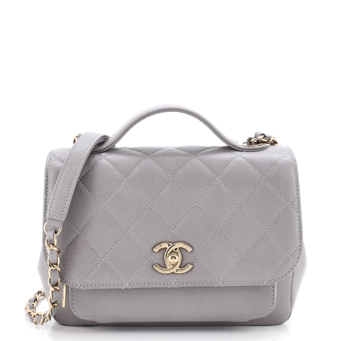 Chanel Business Affinity Flap Bag Quilted Caviar (Small): The Chanel Business Affinity Flap Bag in Quilted Caviar is among the more covetable readings of the model in the current Chanel library, in size Small. Caviar is Chanel's pebbled, harder-wearing calfs