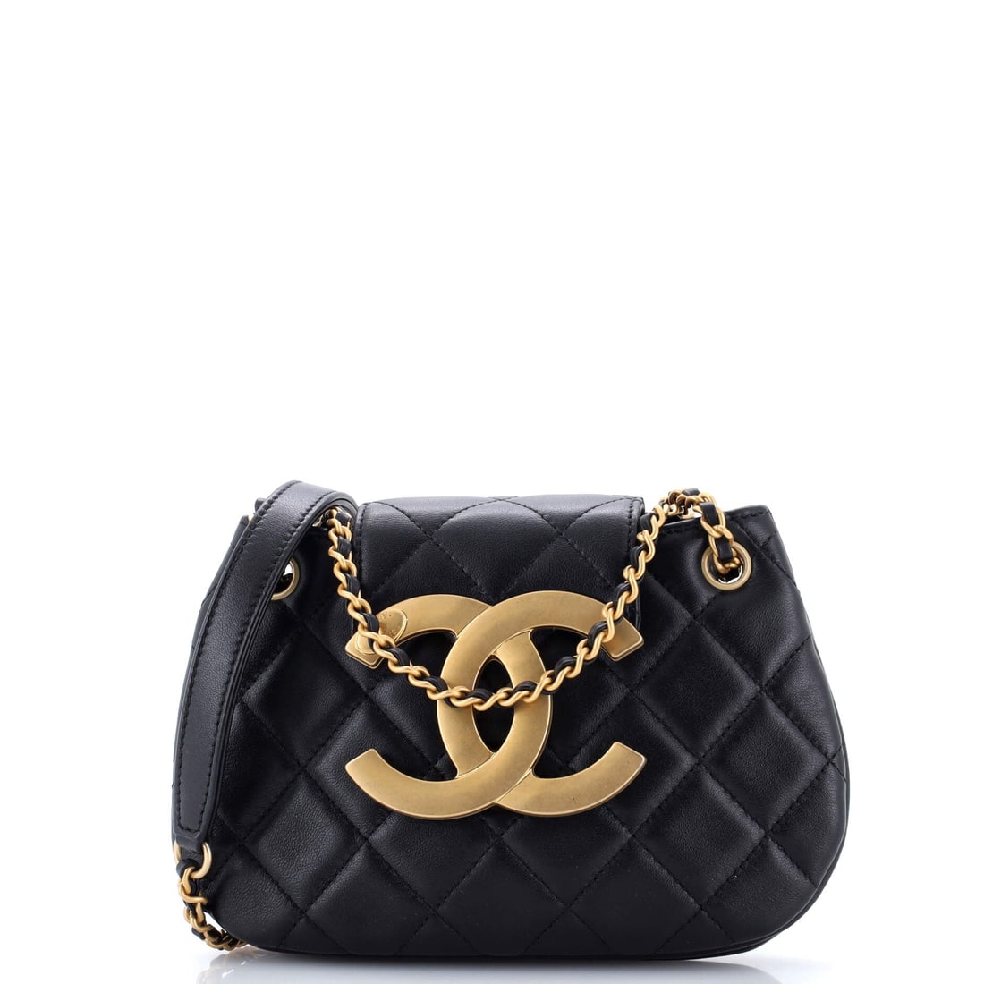 Chanel Giant CC Chain Compartment Messenger Bag Quilted Lambskin (Small) (1 of 6)