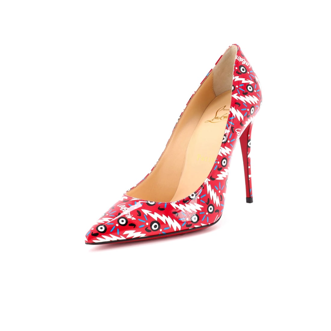 Christian Louboutin Women's Pigalle Follies Pumps Printed Patent (US(W) 6.5 | IT 36.5): The Christian Louboutin Women's Pigalle Follies Pumps in Printed Patent keeps the line of the foot visible while delivering the Christian Louboutin silhouette intact. Few materials carry the model's i