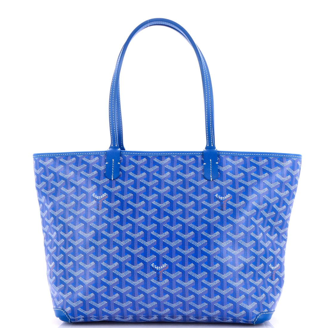 Goyard Artois Tote Coated Canvas (PM): The Goyard Artois Tote in Coated Canvas translates the model's architecture into a more saturated wardrobe register, in size PM. The coated canvas treatment keeps the bag's surface reading as architec