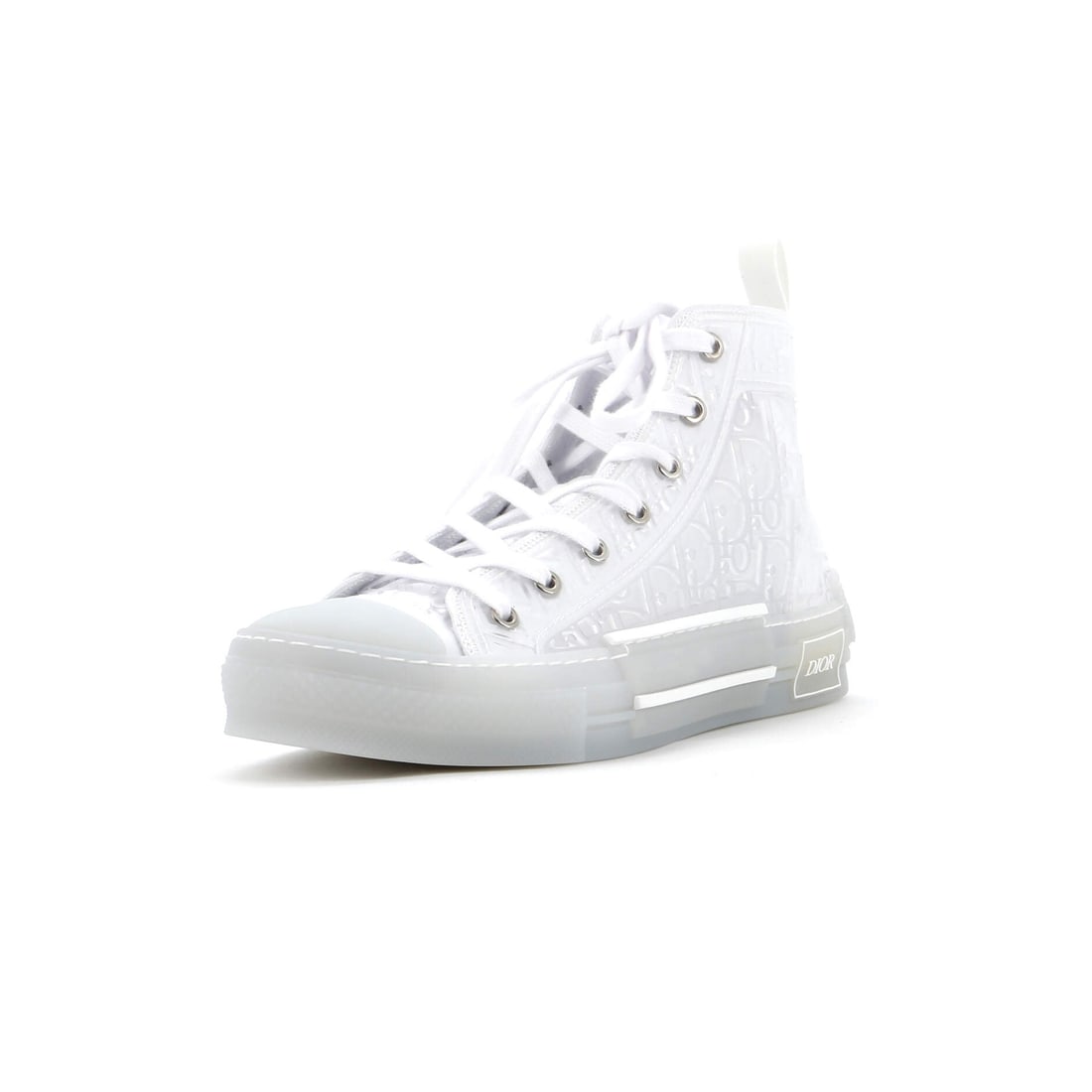 Christian Dior Men's B23 High-Top Sneakers Embossed PVC (US(M) 6 | IT 39): The Christian Dior Men's B23 High-Top Sneakers in Embossed PVC sits squarely in the house's after-six register in size US(M) 6 | IT 39. The embossed pvc upper takes light cleanly without registering a