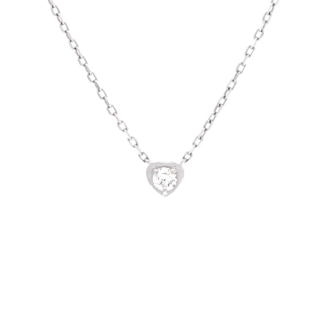 Cartier D'Amour Heart Pendant Necklace 18K White Gold with Diamond (Length 14.75 - 16.0 in) (1 of 3)