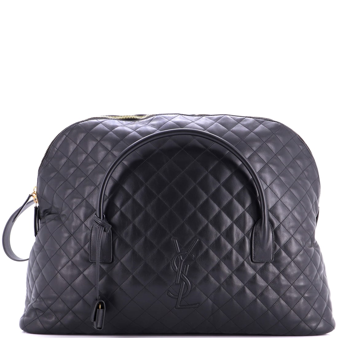 Saint Laurent ES Giant Travel Bag Quilted Leather (23"W x 16.5"H x 7.5"D): At a 23 by 16.5 by 7.5 inch profile, the Saint Laurent ES Giant Travel Bag in Quilted Leather offers the silhouette in its most photographed proportion. Quilted Leather sits in the deliberate register