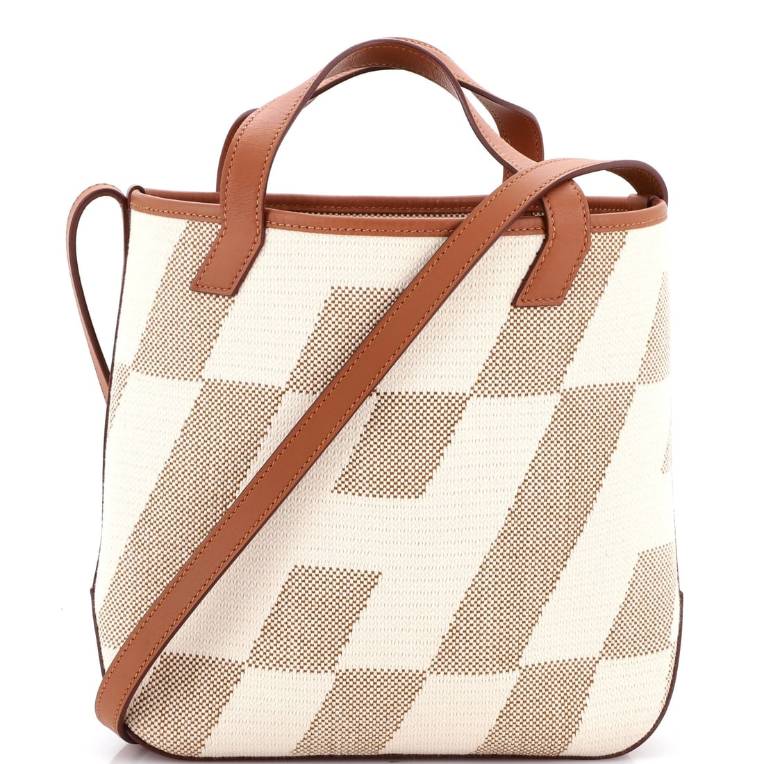 Hermes Cabas H en Biais Tote Canvas with Leather (27): The Hermes Cabas H en Biais Tote in Canvas with Leather sits cleanly between daytime utility and evening polish, in size 27. The canvas with leather treatment keeps the bag's surface reading as archit