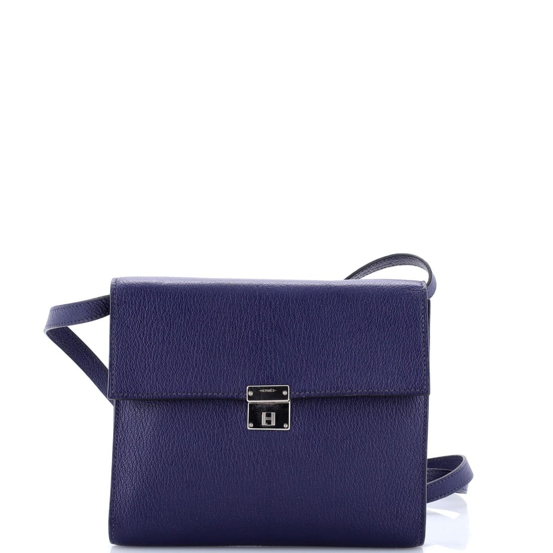 Hermes Clic Wallet on Strap Chevre Mysore (16): The Hermes Clic Wallet on Strap, here in Chevre Mysore, in size 16, holds its shape against use rather than softening to it. Chevre is Hermes's goatskin, lighter and more pliable than calf and the lea