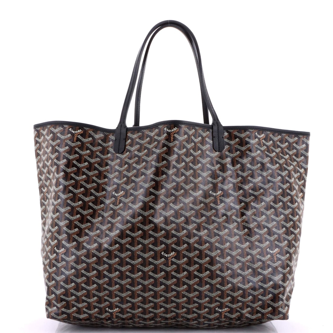 Goyard Saint Louis Tote Coated Canvas (GM): The Goyard Saint Louis Tote renders the model's silhouette in Coated Canvas, in size GM, with the line holding cleanly across the body. The coated canvas finish photographs evenly across light and reg