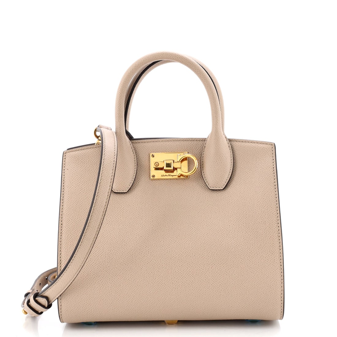 Salvatore Ferragamo Studio Top Handle Box Bag Leather (Small) (1 of 6)