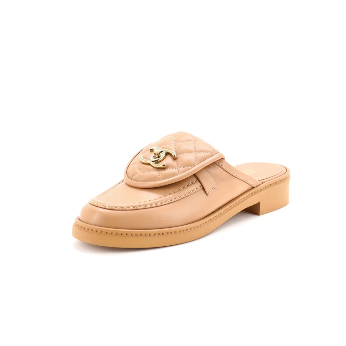 Chanel Women's CC Turnlock Flat Mules Quilted Leather (US(W) 8 | IT 38) (1 of 5)