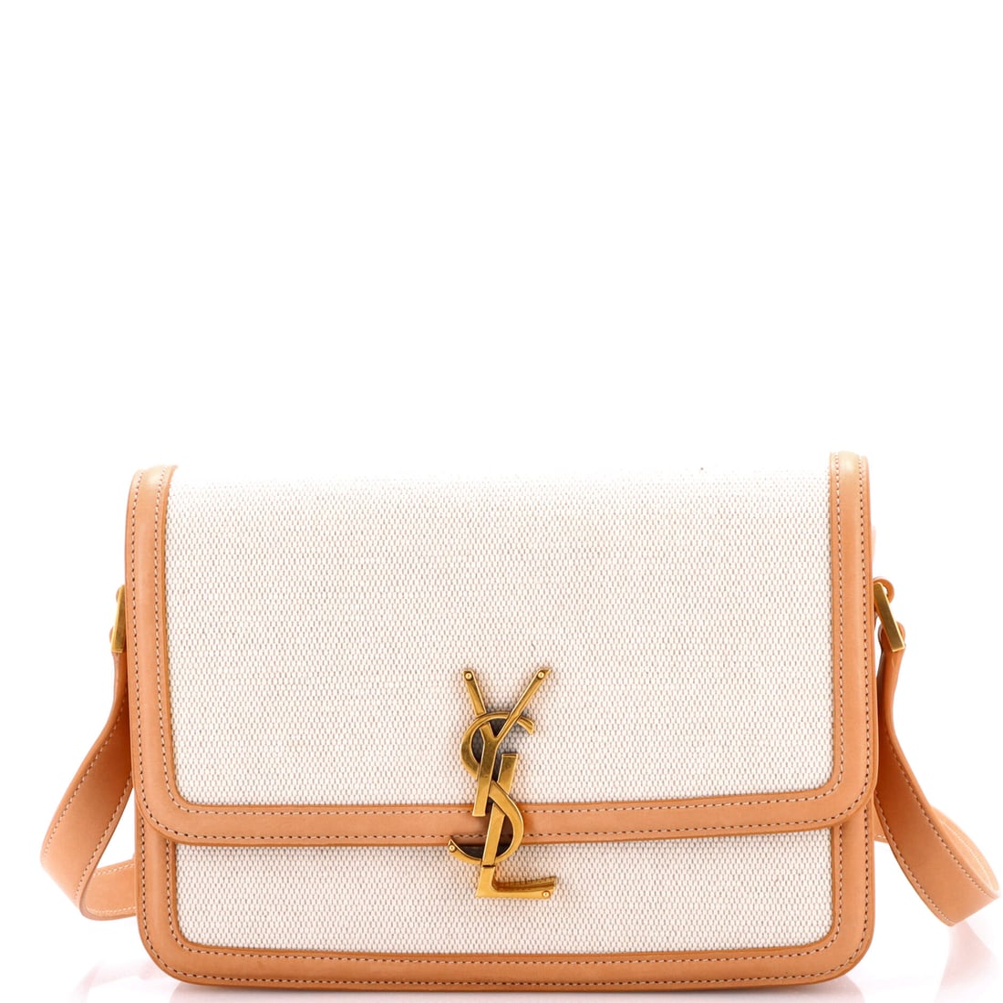 Saint Laurent Solferino Bag Canvas (Medium): The Saint Laurent Solferino Bag in Canvas is the model a wardrobe acquires after the obvious classics are already in place. Canvas is among the more deliberate reads in the Saint Laurent material cata