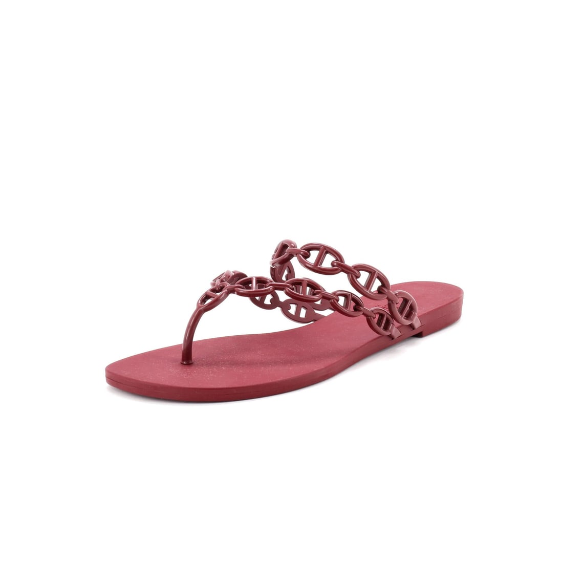 Hermes Women's Chaine d'Ancre Island Sandals Rubber (US(W) 7 | IT 37): The Hermes Women's Chaine d'Ancre Island Sandals in Rubber occupies the more deliberate part of the Hermes shoe library in size US(W) 7 | IT 37. The rubber upper takes light cleanly without registerin