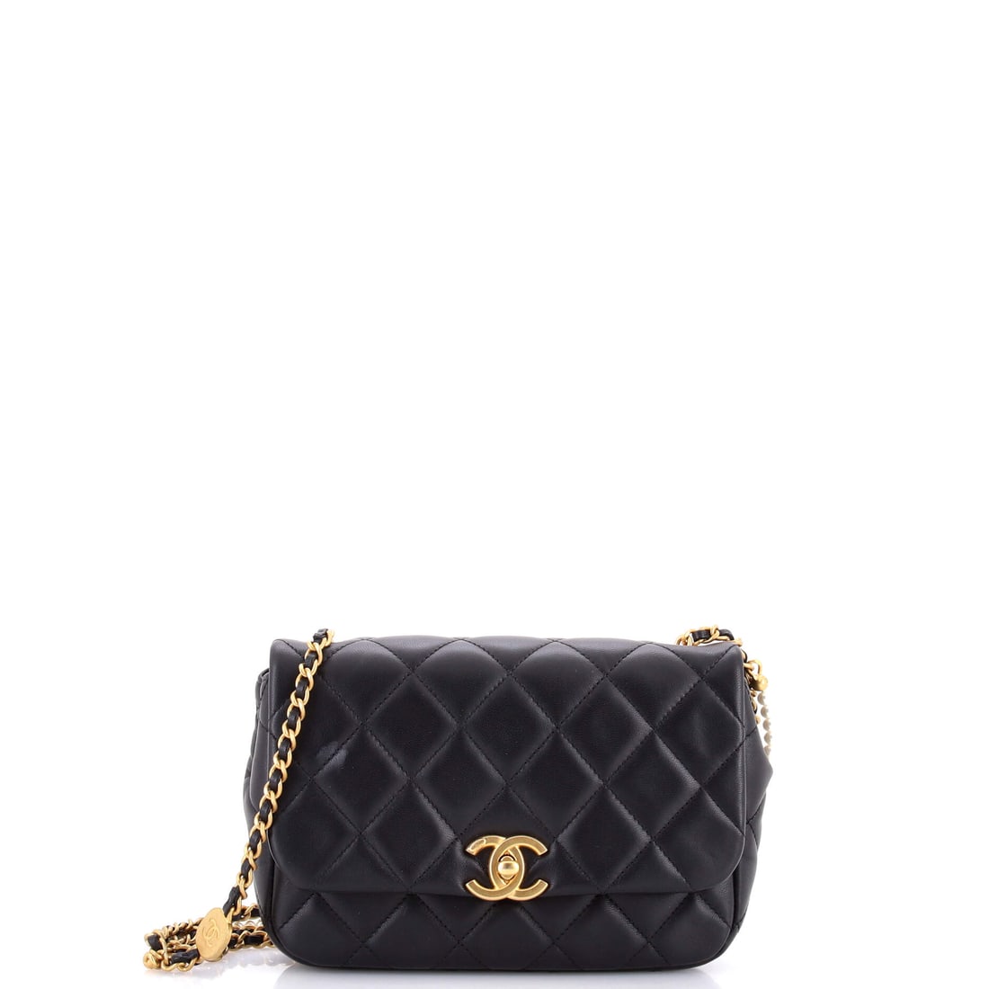 Chanel Medallion Pearl Chain Flap Bag Quilted Lambskin (Mini) (1 of 7)