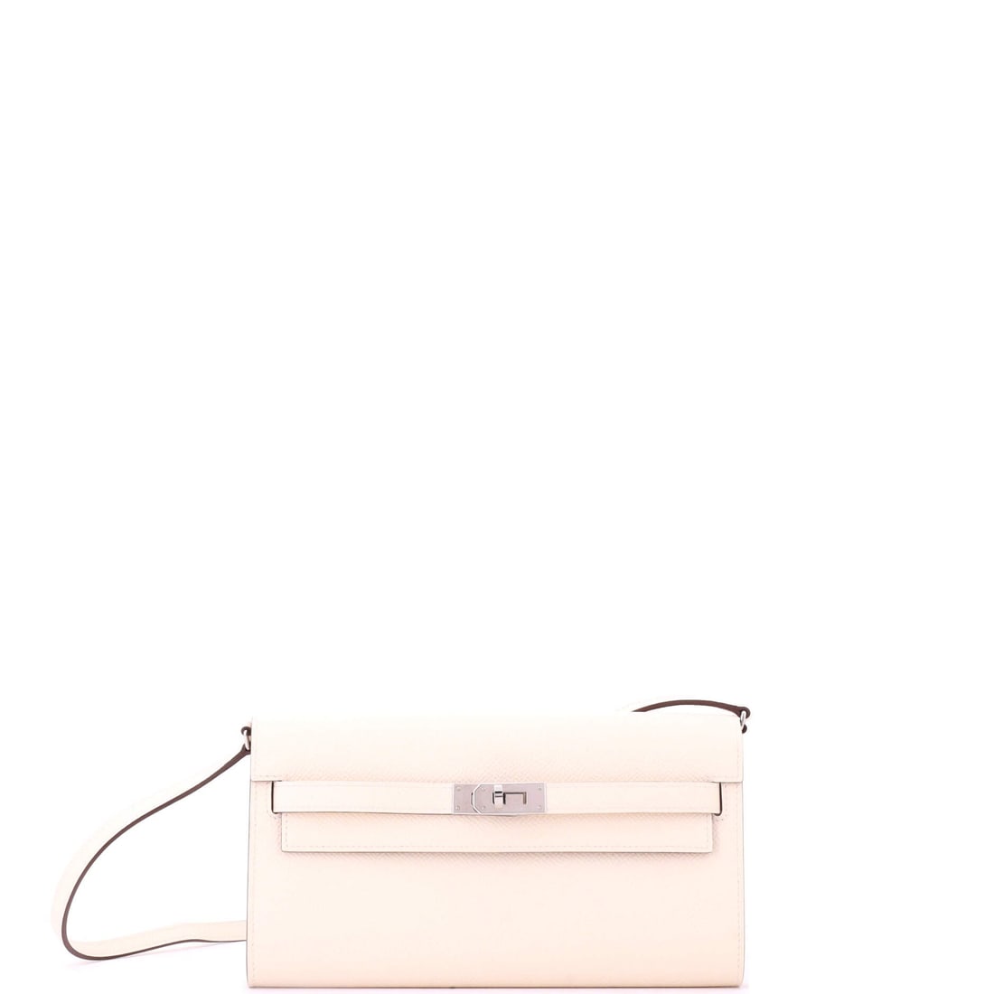 Hermes Kelly To Go Wallet Verso Epsom (8"W x 4.5"H x 1"D): The Hermes Kelly To Go Wallet in Verso Epsom is the carry the rest of the wardrobe quietly orbits around. Epsom is the finely embossed, structured calfskin Hermes uses for pieces meant to hold their l