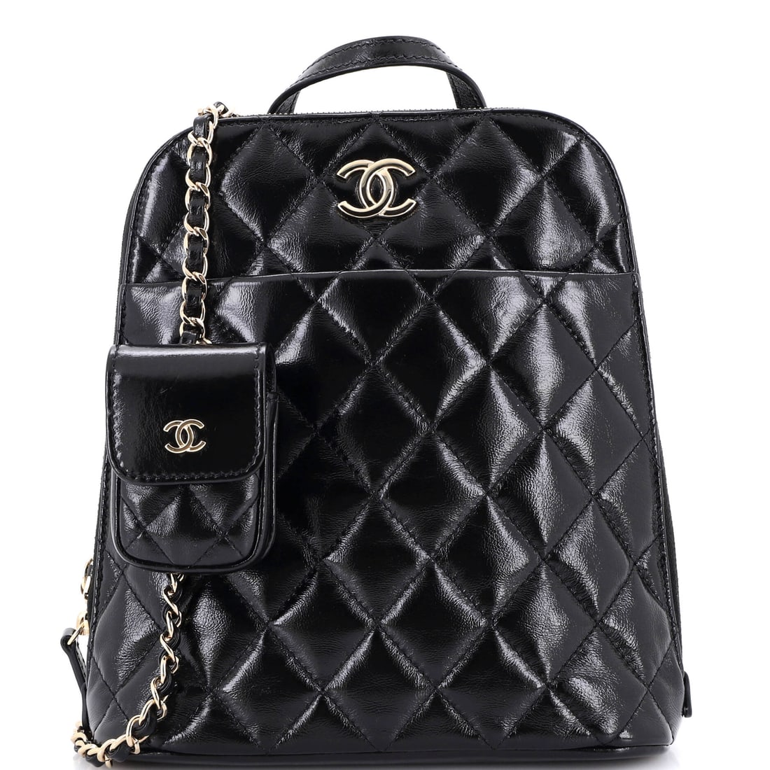 Chanel My Pocket Backpack Quilted Shiny Calfskin (8.5"W x 9.5"H x 3"D) (1 of 6)
