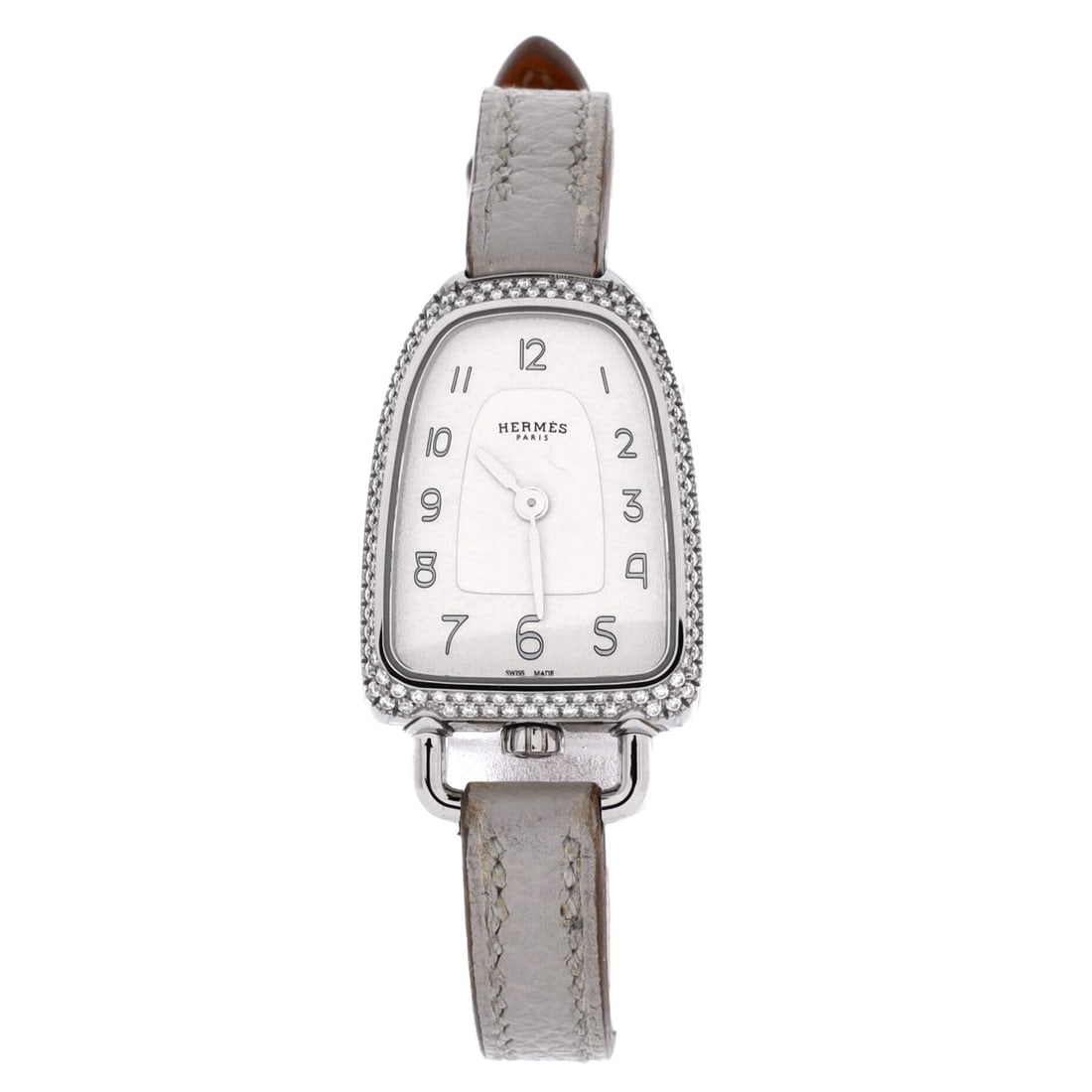 Hermes Galop d'Hermes Quartz Watch Stainless Steel and Leather with Diamond Bezel (21) (1 of 4)