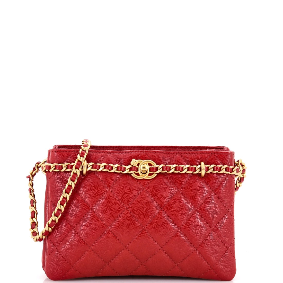 Chanel CC Camellia Shopping Chain Tote Quilted Caviar (Small) (1 of 6)