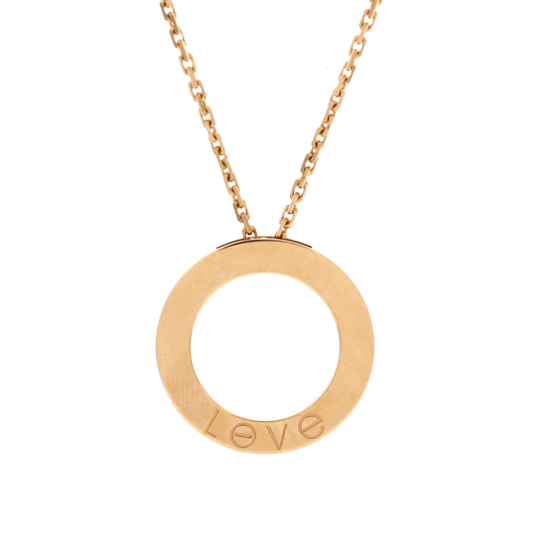 Cartier Love Pendant Necklace 18K Yellow Gold (Length 15.5 - 16.5 in): The Cartier Love Pendant Necklace in 18K Yellow Gold is one of the cleaner expressions of the Cartier fine-jewelry vocabulary, at a 15.5 inch length profile. 18K Yellow Gold sits among the more wearab
