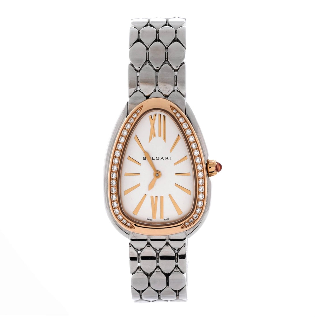 Bvlgari Serpenti Seduttori Quartz Watch Stainless Steel and Rose Gold with Diamond Bezel (25) (1 of 5)