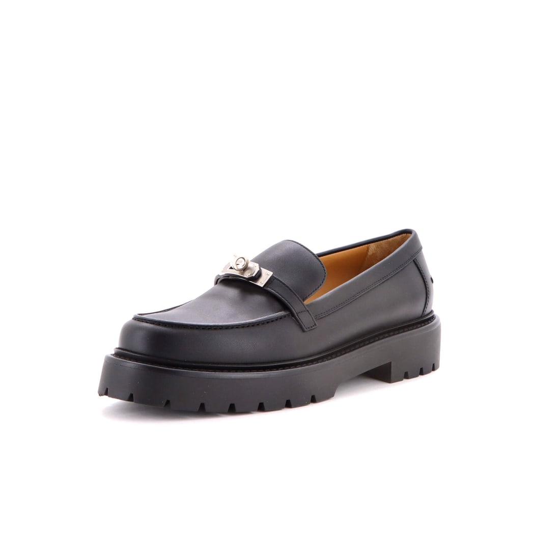 Hermes Women's Icone Loafers Leather (US(W) 8 | IT 38): The Hermes Women's Icone Loafers in Leather keeps the line of the foot visible while delivering the Hermes silhouette intact in size US(W) 8 | IT 38. Leather is the most editorially photographed mater