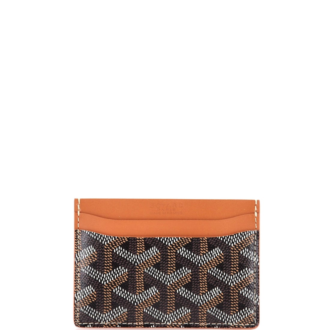 Goyard Saint Sulpice Card Holder Coated Canvas (4"W x 3"H x 0.5"D): Rendered in Coated Canvas, at a 4 by 3 by 0.5 inch profile, the Goyard Saint Sulpice Card Holder sits cleanly at the intersection of useful and decorative. Coated Canvas is among the more practical ma