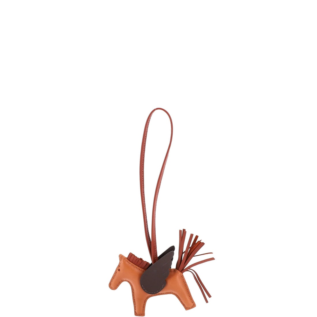 Hermes Pegase Rodeo Bag Charm Leather (PM): The Hermes Pegase Rodeo Bag Charm in Leather is the small leather good that finishes the wardrobe rather than fills it. Leather keeps the small piece reading as a deliberate element of the wardrobe ra
