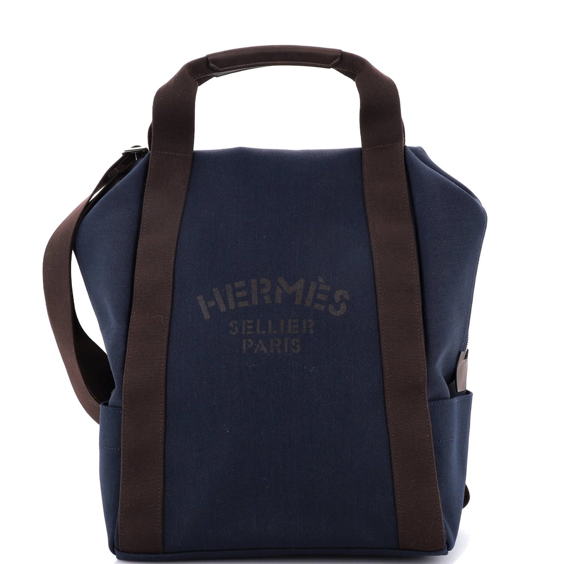 Hermes Sac De Pansage Groom Backpack Canvas (12"W x 15"H x 7.5"D): The Hermes Sac De Pansage Groom Backpack in Canvas is among the more covetable readings of the model in the current Hermes library. The canvas finish photographs evenly across light and registers as a