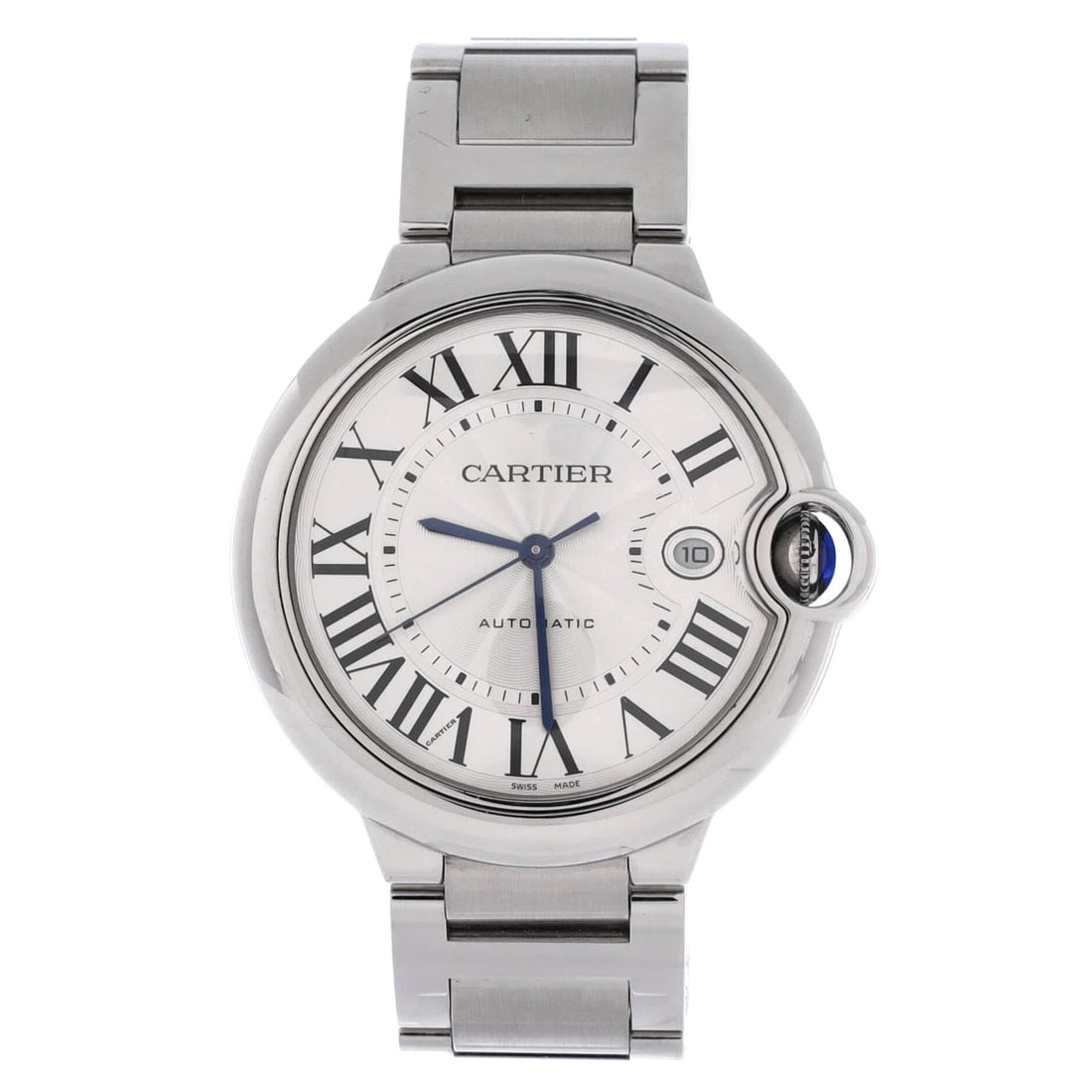 Cartier Ballon Bleu de Cartier Automatic Watch Stainless Steel (42): Rendered in Stainless Steel, at a 1.7 by 1.7 by 0.5 inch profile, the Cartier Ballon Bleu de Cartier Automatic Watch sits in the part of the catalogue collectors quote by reference number. The stainle