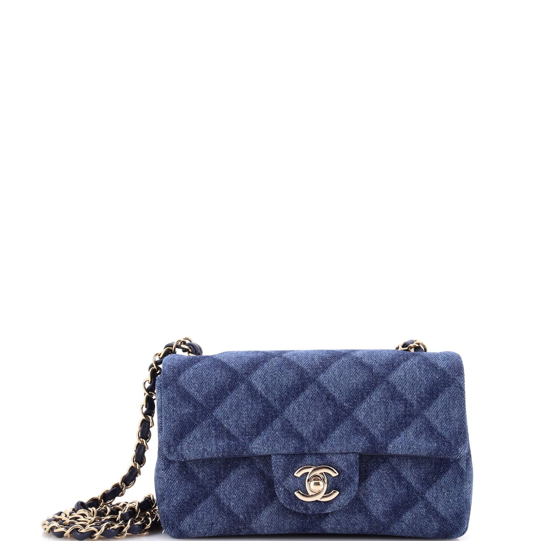 Chanel Classic Single Flap Bag 3D Quilt Printed Denim (Mini) (1 of 6)