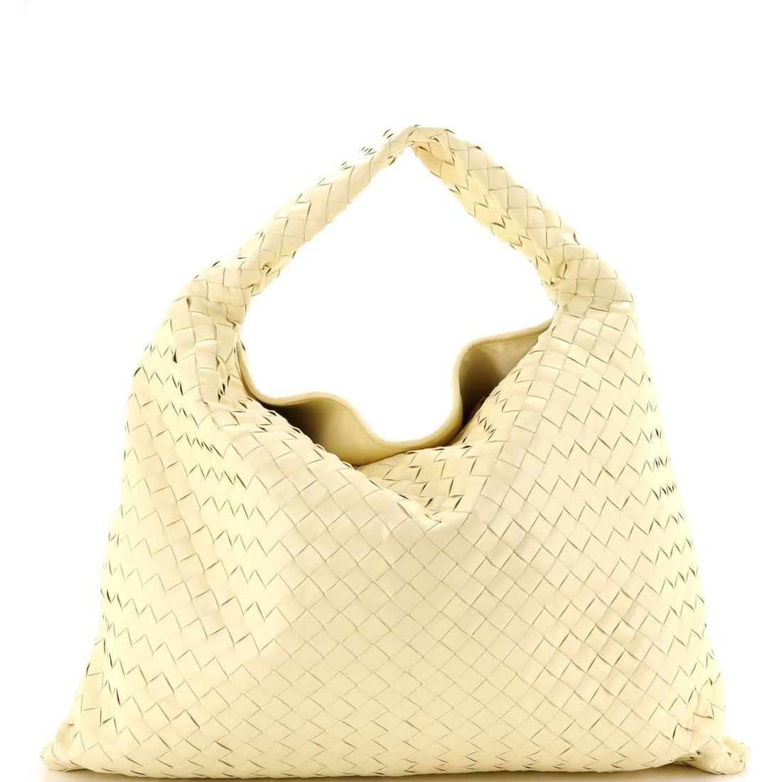 Bottega Veneta Hop Hobo Intrecciato Leather (Large): The Bottega Veneta Hop Hobo in Intrecciato Leather is one of the more deliberate silhouettes in the house's continuing production, in size Large. Intrecciato Leather is among the more deliberate reads