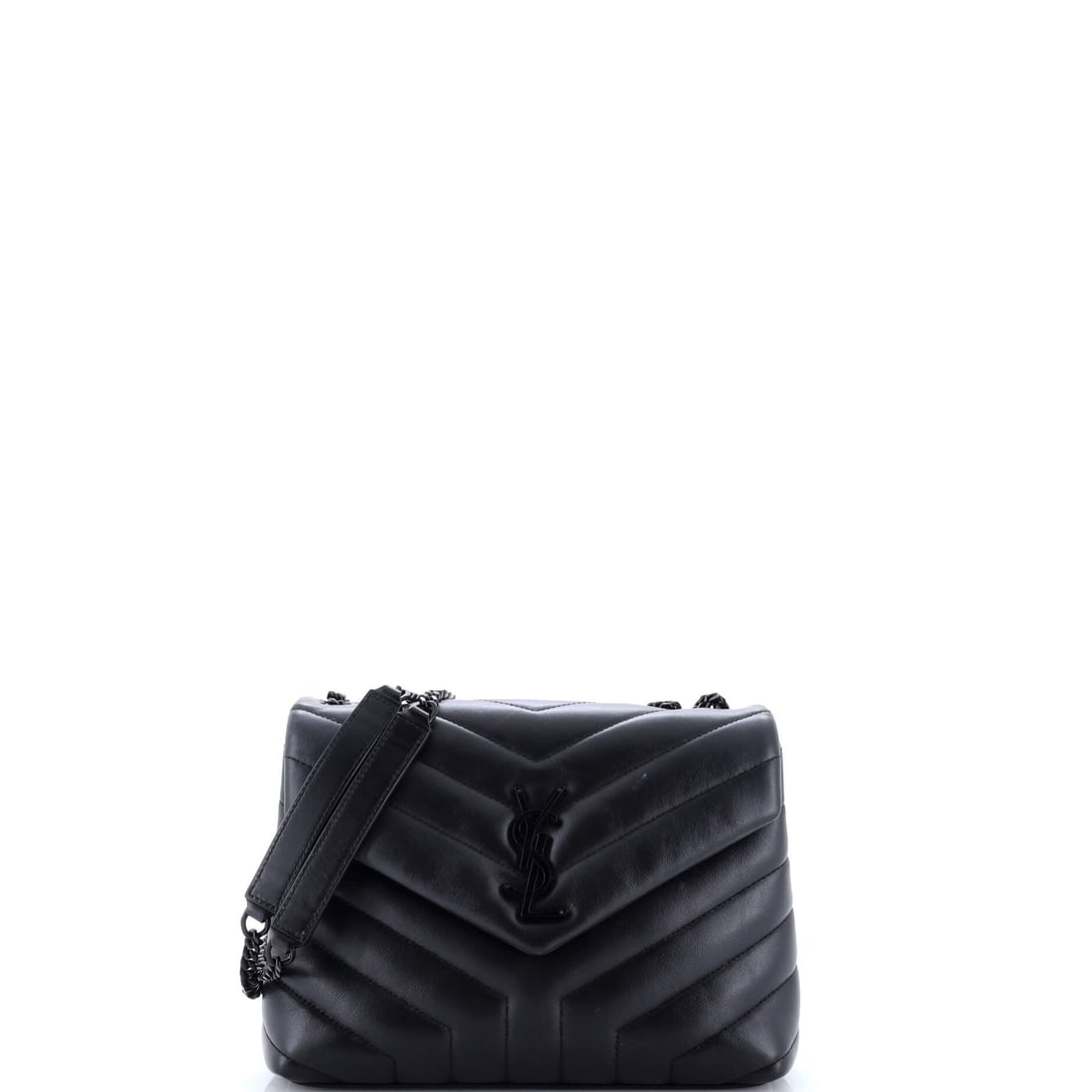Saint Laurent Loulou Shoulder Bag Matelasse Chevron Leather (Small): The Saint Laurent Loulou Shoulder Bag in Matelasse Chevron Leather is the model a wardrobe acquires after the obvious classics are already in place. Matelasse is the quilted, padded stitching techniqu