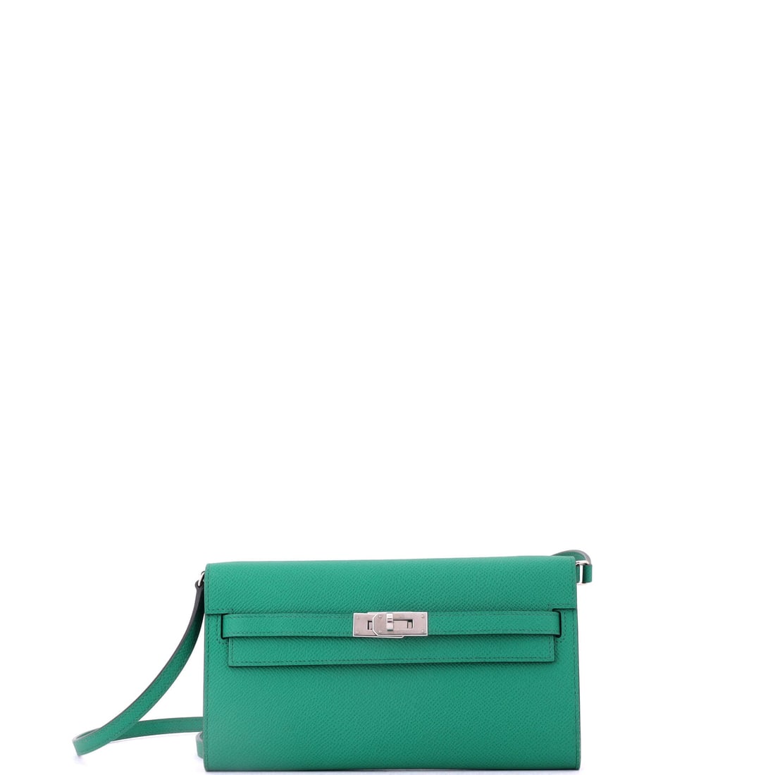 Hermes Kelly To Go Wallet Epsom (8"W x 4.5"H x 1"D): The Hermes Kelly To Go Wallet in Epsom is among the more covetable readings of the model in the current Hermes library. Epsom is the finely embossed, structured calfskin Hermes uses for pieces meant t
