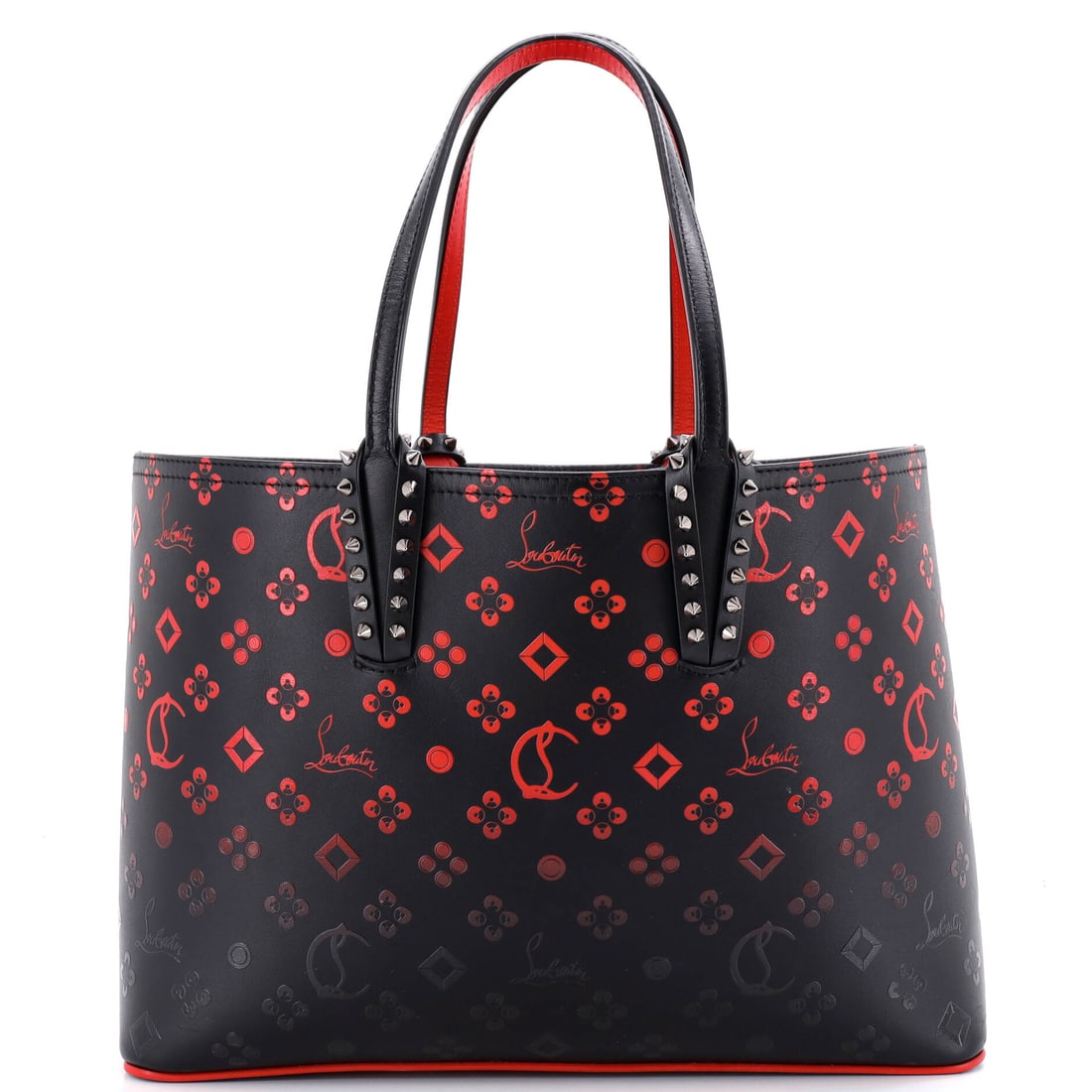 Christian Louboutin Cabata East West Tote Degrade Monogram Printed Leather (Small): The Christian Louboutin Cabata East West Tote in Degrade Monogram Printed Leather reads with the calm authority the model has earned through repetition, at a 13.5 by 9.5 by 5.5 inch profile. Few mater
