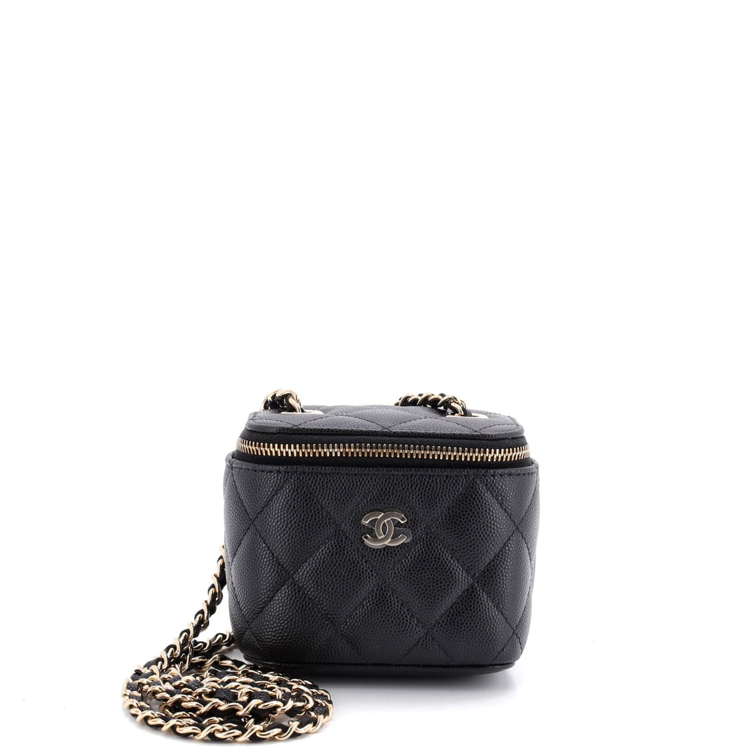 Chanel Classic Vanity Case with Chain Quilted Caviar (Mini) (1 of 7)