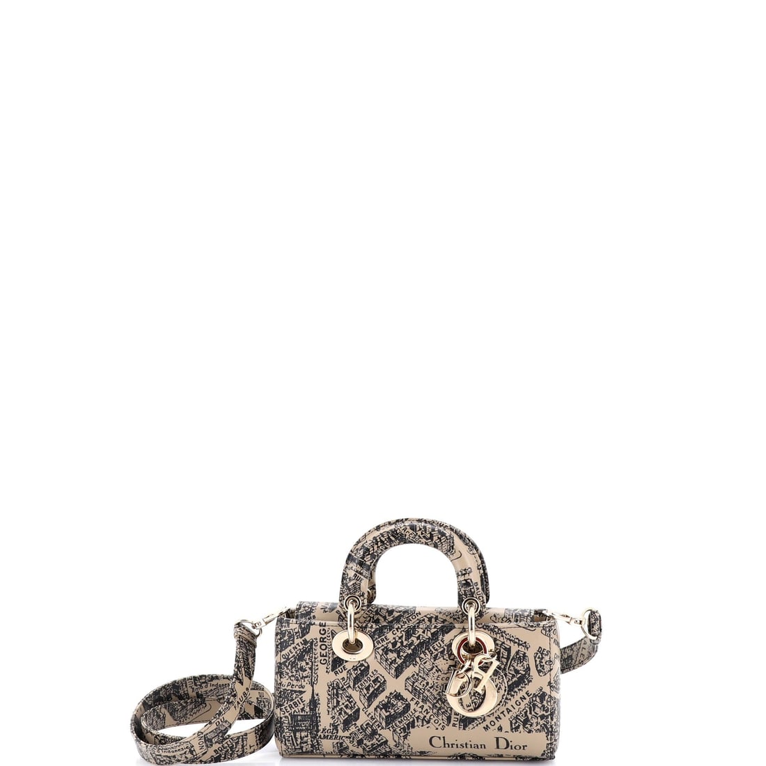 Christian Dior Lady D-Joy Bag Printed Leather (Small): The Christian Dior Lady D-Joy Bag in Printed Leather is one of the more deliberate silhouettes in the house's continuing production, in size Small. Printed Leather is among the more deliberate reads i