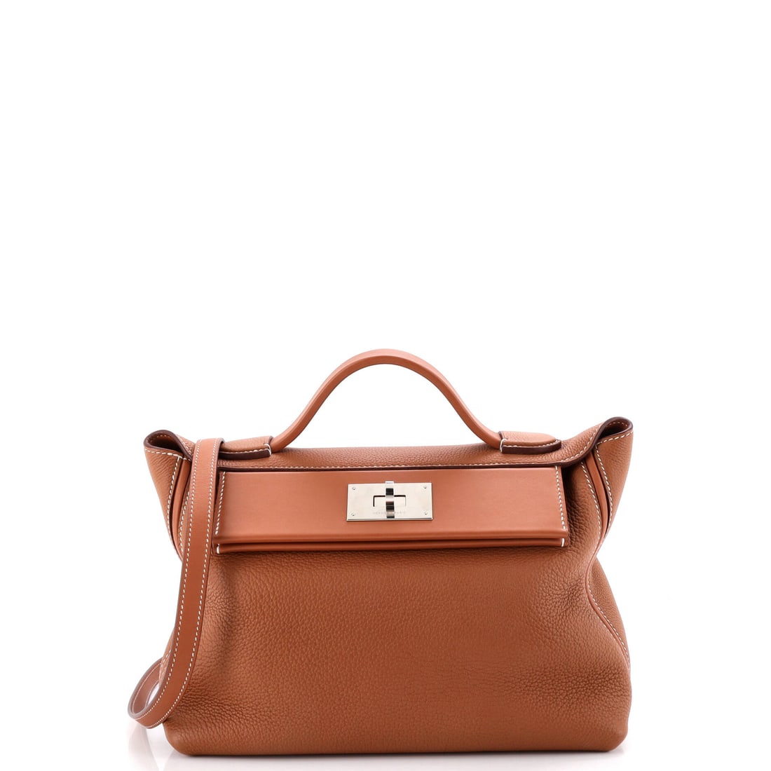 Hermes 24/24 Bag Togo with Swift (29): The Hermes 24/24 Bag in Togo with Swift is the carry the rest of the wardrobe quietly orbits around. Togo is Hermes's grained, embossed calfskin, the variant most often chosen for its ability to hold 