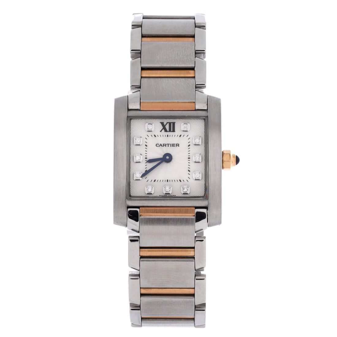 Cartier Tank Francaise Quartz Watch Stainless Steel and Rose Gold with Diamond Markers (20) (1 of 5)