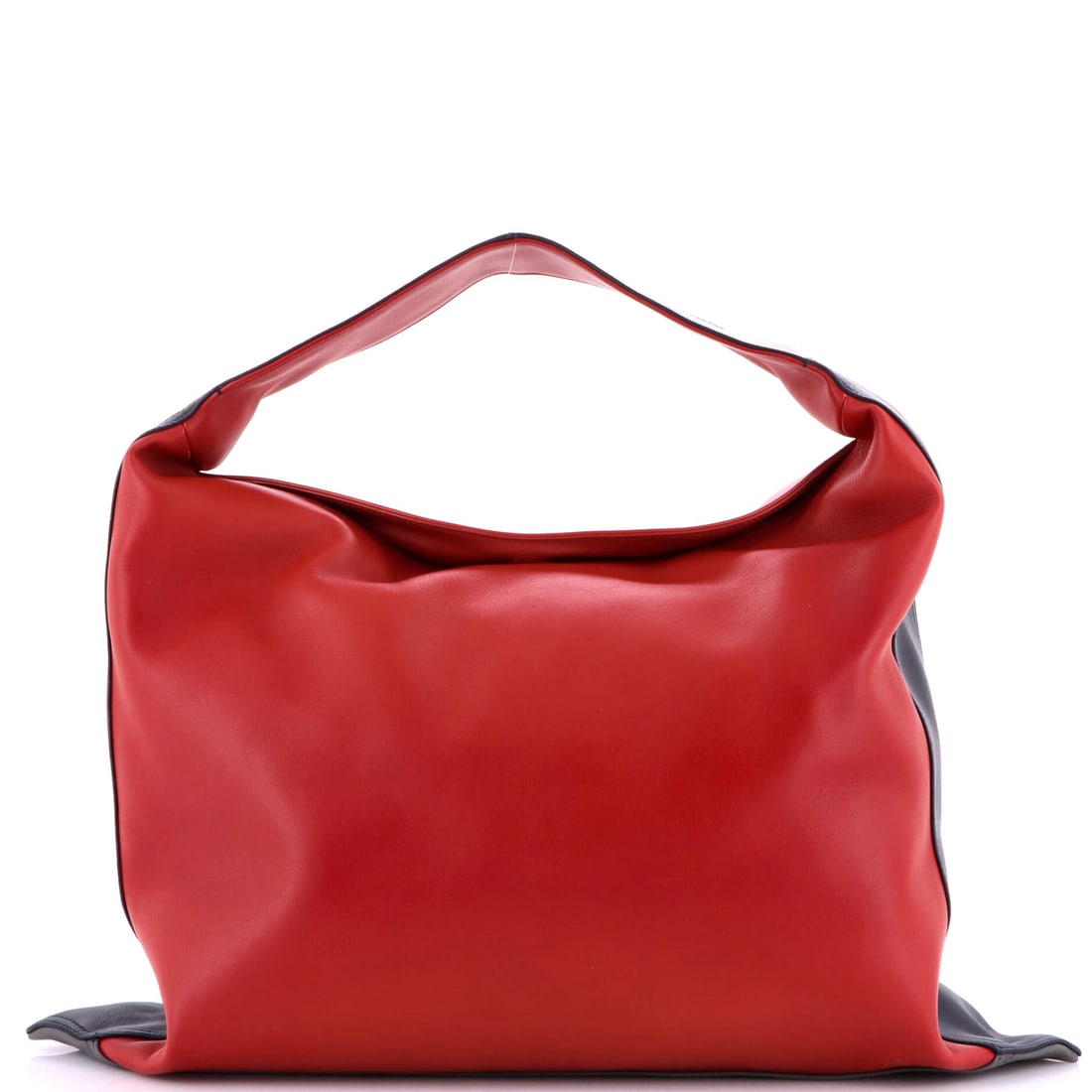 Bottega Veneta Hop Hobo Leather (Large): The Bottega Veneta Hop Hobo in Leather is the model in its most architecturally legible reading, at a 22 by 17.5 by 1 inch profile. Few materials in the Bottega Veneta library wear in as cleanly as le