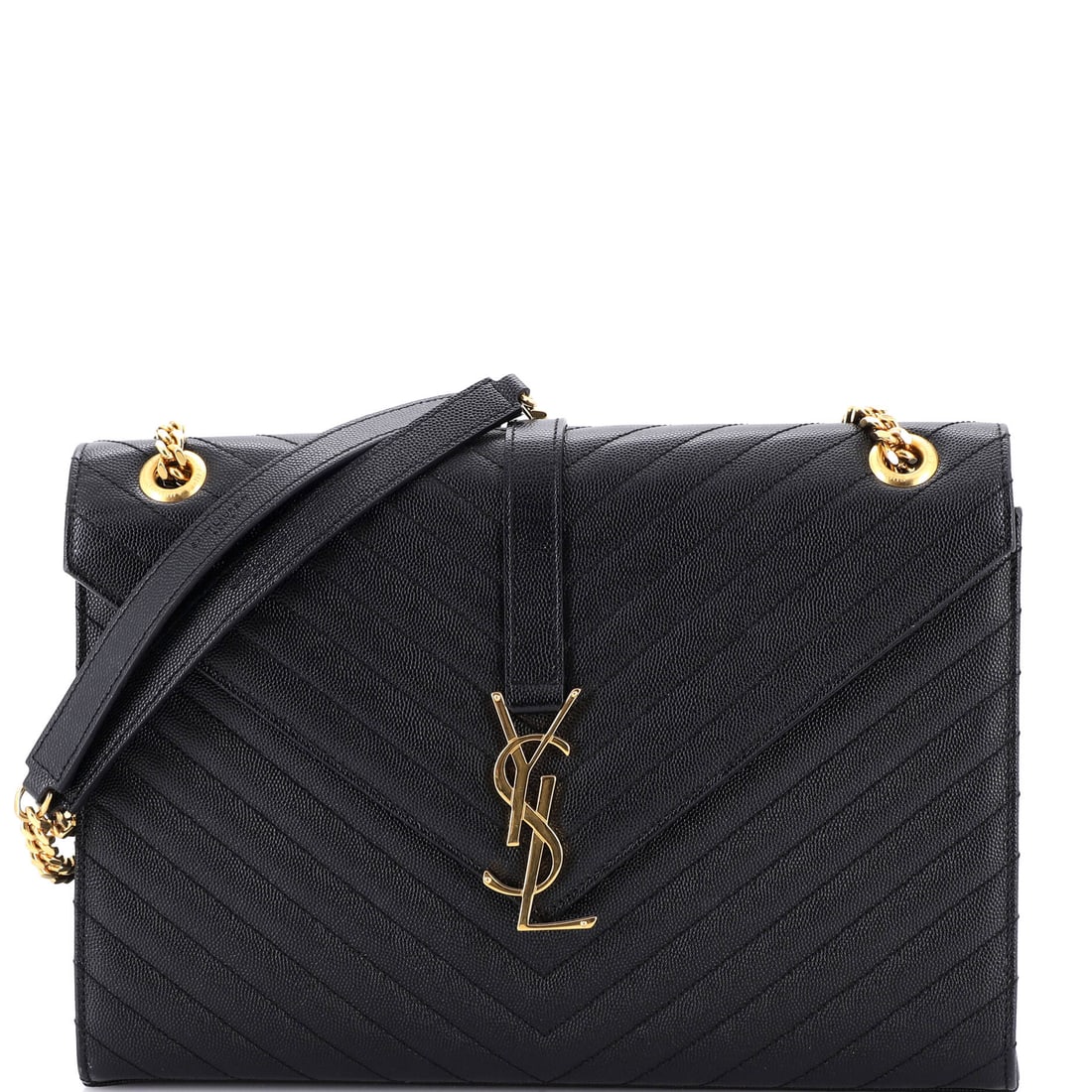 Saint Laurent Classic Monogram Envelope Satchel Matelasse Chevron Leather (Large) (1 of 6)