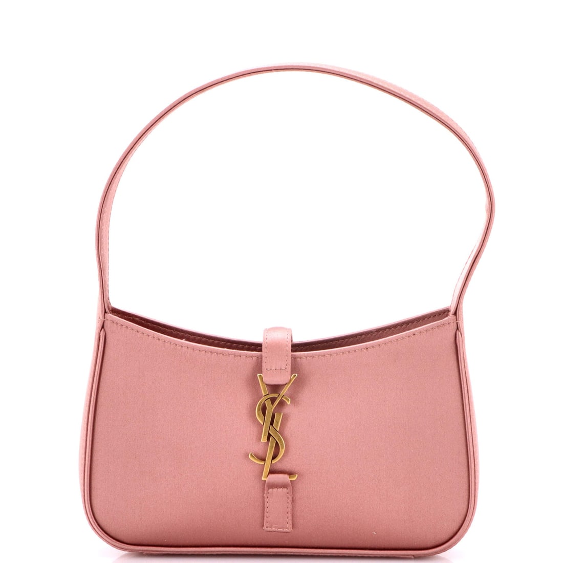 Saint Laurent Le 5 a 7 Hobo Satin (Mini): The Saint Laurent Le 5 a 7 Hobo renders the model's silhouette in Satin, in size Mini, with the line holding cleanly across the body. The satin finish photographs evenly across light and registers as 