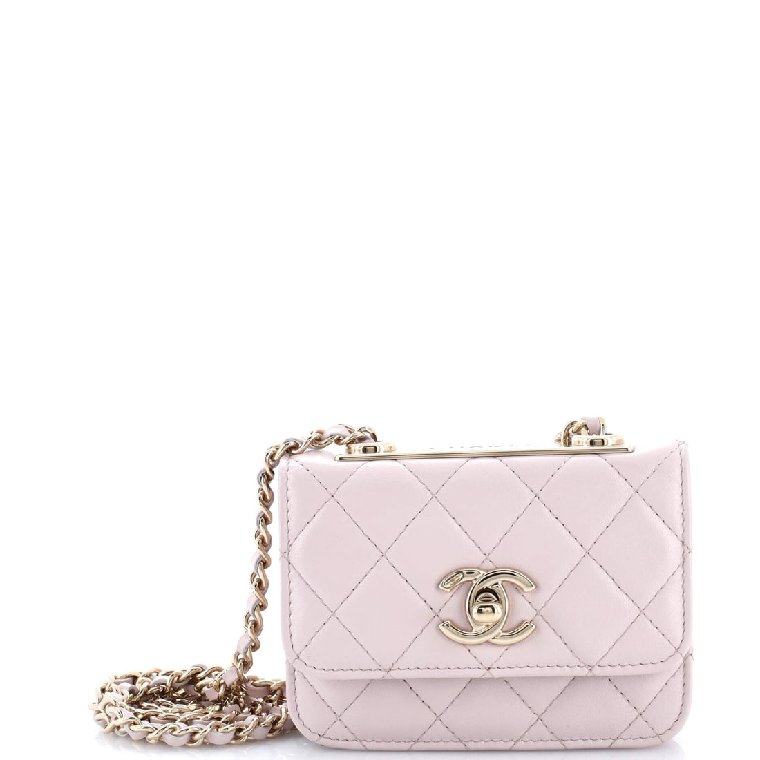 Chanel Trendy CC Card Holder on Chain Quilted Lambskin (4.5"W x 3.5"H x 1"D): The Chanel Trendy CC Card Holder on Chain in Quilted Lambskin sits at the most navigable scale in the family, neat enough for the day and generous enough to hold the daily essentials without strain. L