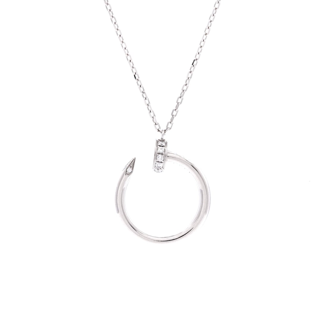 Cartier Juste un Clou Pendant Necklace 18K White Gold with Diamonds (Length 15.25 - 16.0 in) (1 of 4)