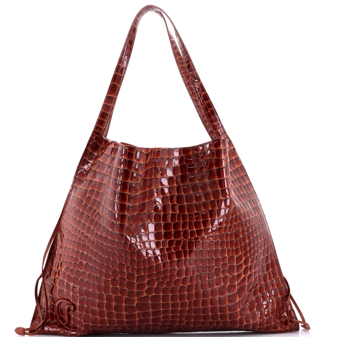 Christian Louboutin Le 54 Tote Embossed Leather (Large): The Christian Louboutin Le 54 Tote in Embossed Leather is the model in its boutique-floor configuration, at a 19.5 by 15.5 by 3 inch profile. The embossed leather finish photographs evenly across ligh