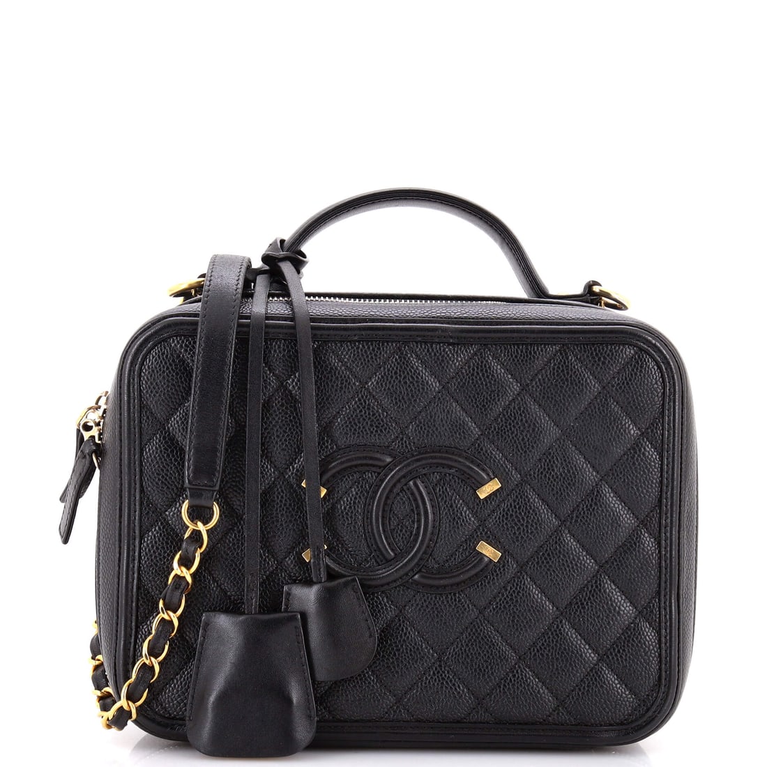 Chanel Filigree Vanity Case Quilted Caviar (Medium) (1 of 7)