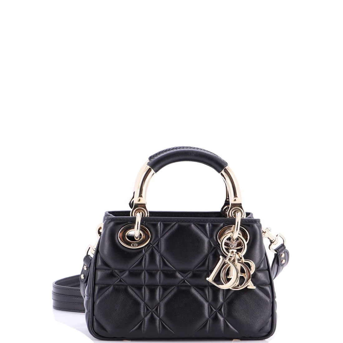 Christian Dior Lady 95.22 Bag Cannage Embossed Leather (Mini): The Christian Dior Lady 95.22 Bag in Cannage Embossed Leather is one of the more deliberate silhouettes in the house's continuing production, in size Mini. Cannage is Dior's signature diamond quilting