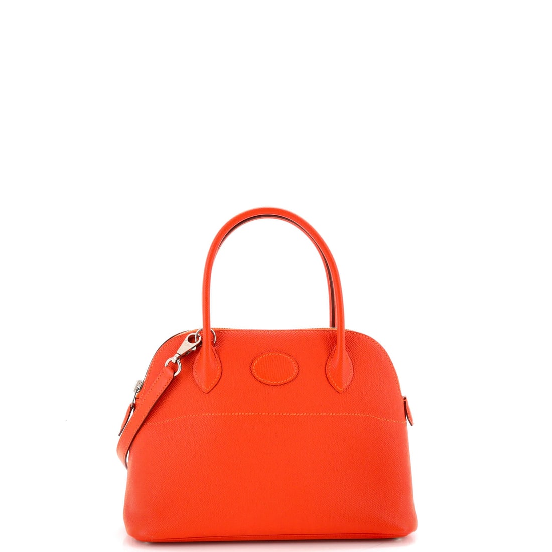 Hermes Bolide Bag Epsom (27): The Hermes Bolide Bag renders the model's silhouette in Epsom, in size 27, with the line holding cleanly across the body. Epsom is the finely embossed, structured calfskin Hermes uses for pieces meant