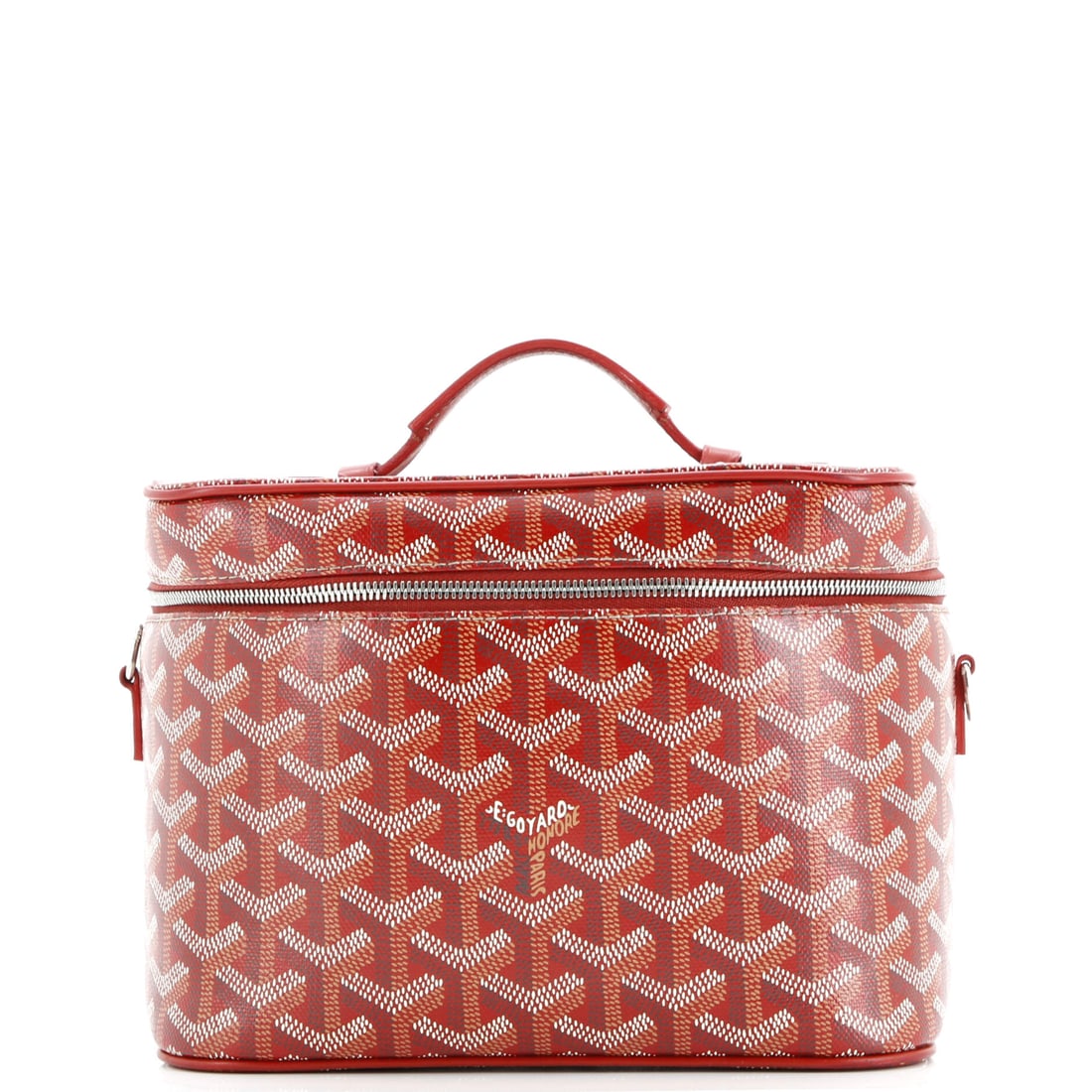 Goyard Muse Vanity Case Coated Canvas (8"W x 6"H x 5.5"D): The Goyard Muse Vanity Case in Coated Canvas is built to outlast the season it enters and the wardrobe it joins. The coated canvas hand falls between the softer slouch of the house's daily-wear materi