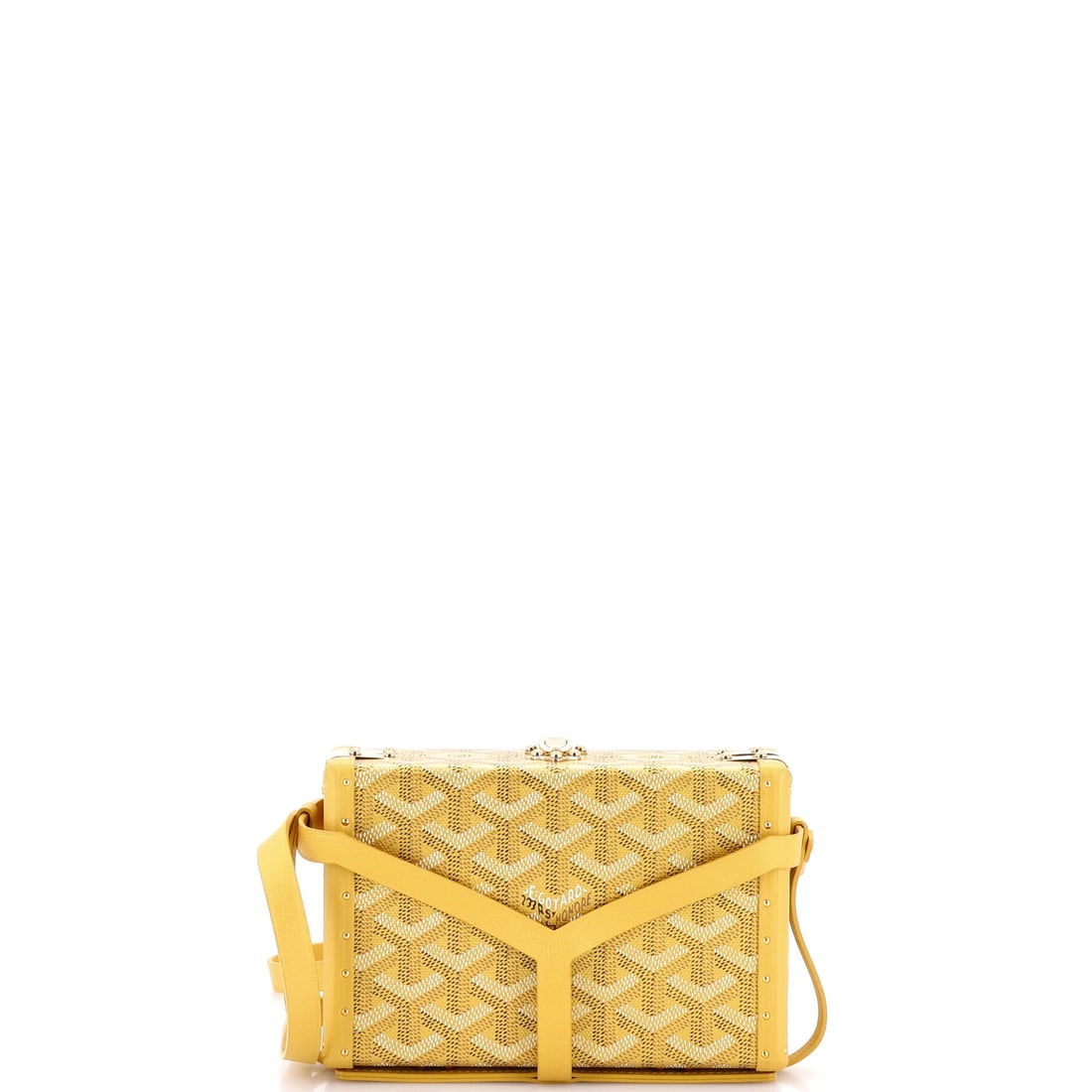 Goyard Minaudiere Bag Coated Canvas: Stand the Minaudiere on a flat surface and the design logic shows itself - the structured evening-clutch silhouette named for the French word for an evening case. Built from the house's hand-painted c