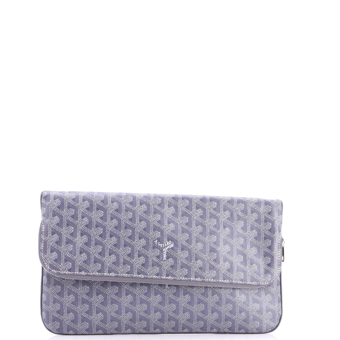 Goyard Saint Marie Clutch Coated Canvas: Carried right, the Saint Marie reads as the house's working signature: the slim clutch silhouette finished in the house's hand-painted Y-chevron canvas. It carries the house's hand-painted coated cott
