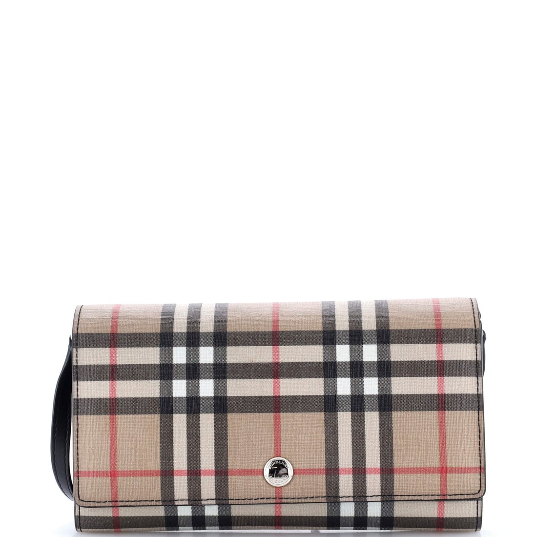 Burberry Hannah Wallet on Strap Vintage Check Canvas: Carried right, the Wallet reads as the house's working signature: the slim, zip-around wallet architecture sized to slip into a clutch or a coat pocket without making itself known. Built from Vintage 