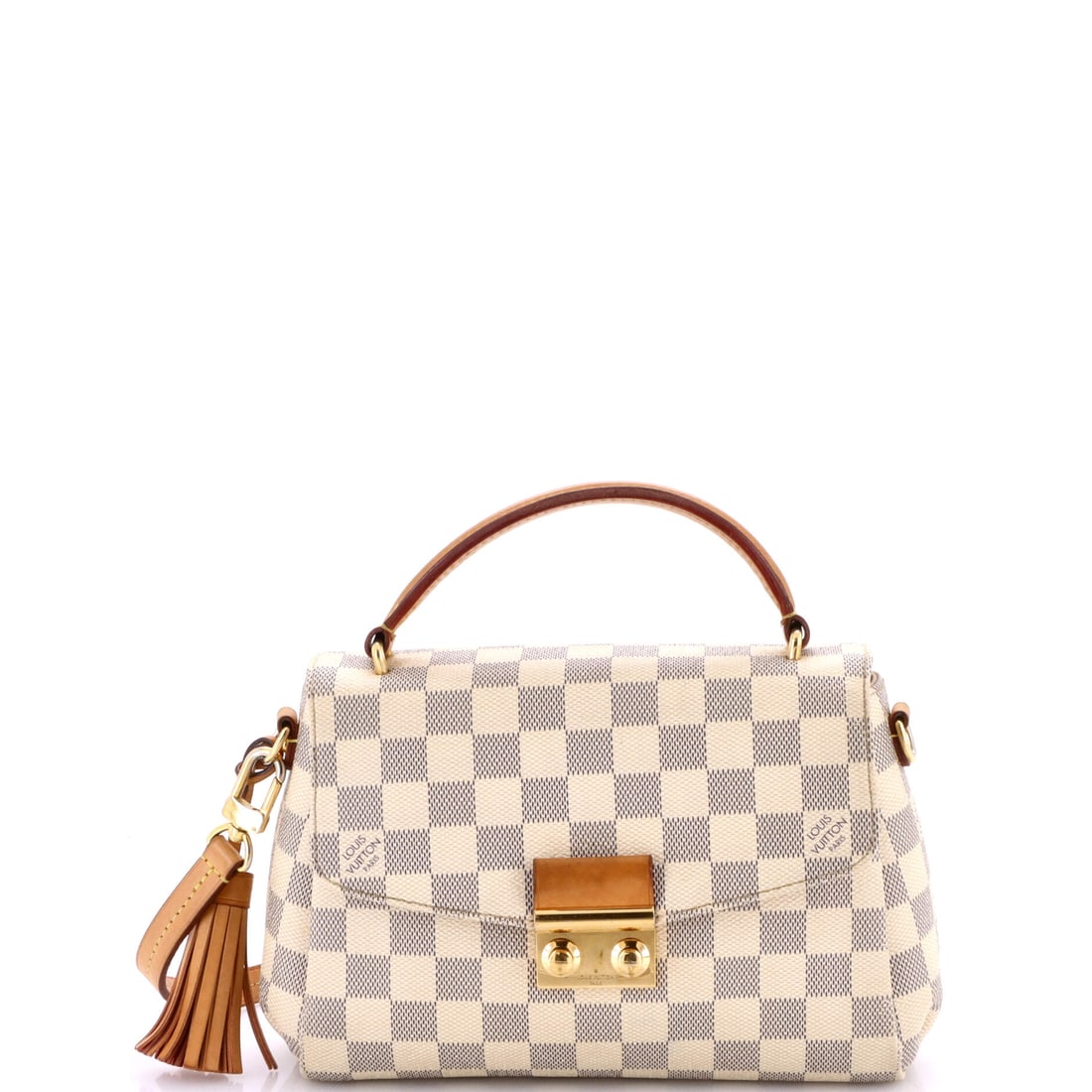 Louis Vuitton Croisette Handbag Damier: Stand the Croisette on a flat surface and the design logic shows itself - the structured top-handle silhouette named for the great seafront promenade of Cannes. Worked in Damier - Vuitton's checkerboa