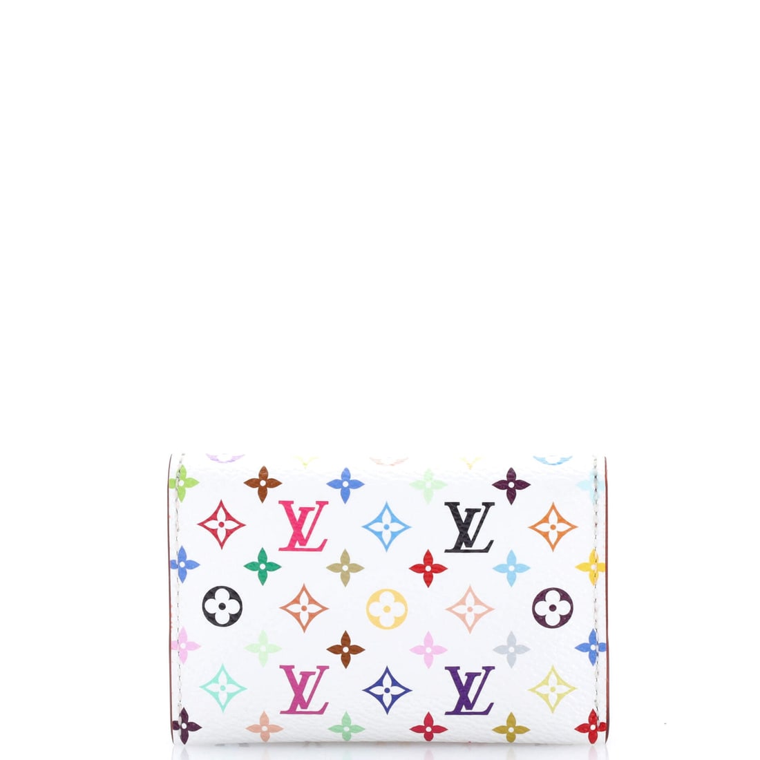 Louis Vuitton x Takashi Murakami Slim Card Holder Monogram Multicolor Coated Canvas: Louis Vuitton's Card Holder arrives in the architecture that made the line known: the slim card holder architecture sized for two essentials and a folded note. It is rendered in Monogram Multicolor -
